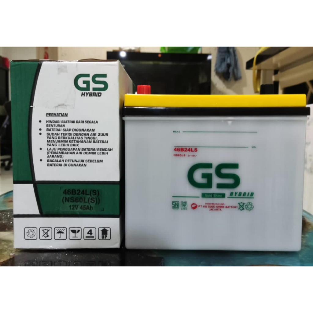 Aki GS GOLDSTAR Hybrid NS60LS Yaris Innova Vios Sienta, aki basah BERGARANSI