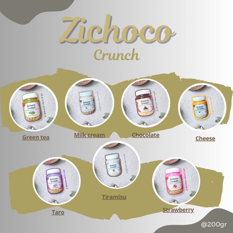 

Zichoco Crunch Delicious Rice Crispy Choco In Jar | Cemilan Disert Rice Crispy Dengan Cokelat Lumer Aneka Rasa