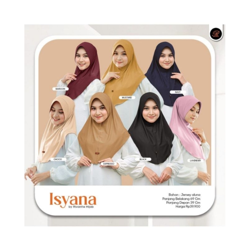BERGO POLOS PENDEK BAHAN JERSEY ISYANA BY RIVANTIE HIJAB | Bergo Hitam |