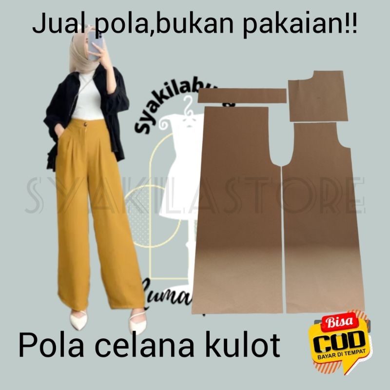 Pola Celana Kulot Wanita Dewasa, karet belakang(pola instan)