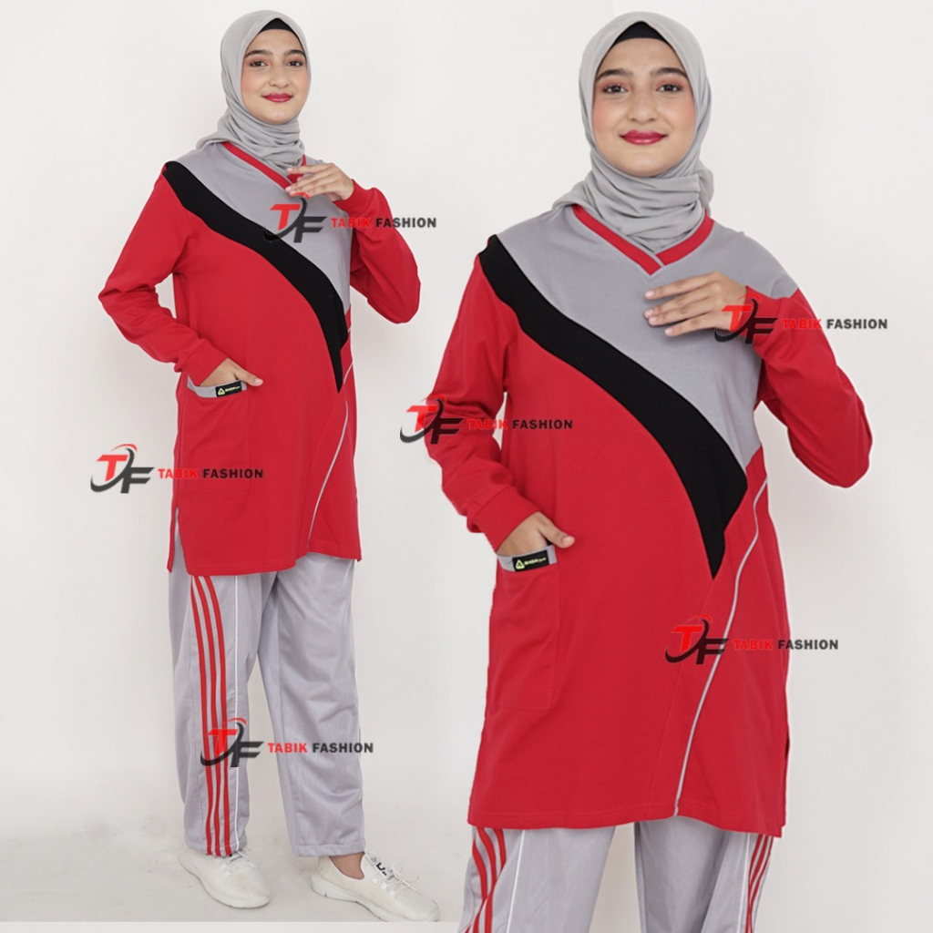stelan olahraga model tunik wanita / kaos olahraga wanita / setelan tunik olahraga wanita terbaru /s
