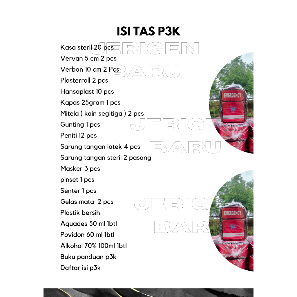 Tas Emergency Kit ( Emergency First Aid Kit ) Responder Bag Tas Emergency Kit Complete / Responder K