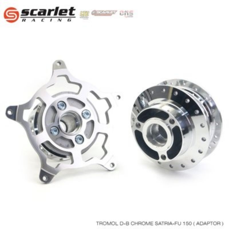 Tromol hub satria FU chrome crom krom atau Hitam black scarlet