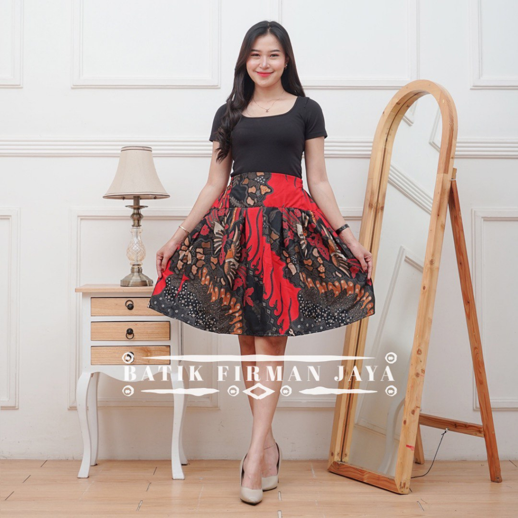 FJ BUSANA ROK BATIK PENDEK WANITA DEWASA ROK KLOK PAYUNG HALUS