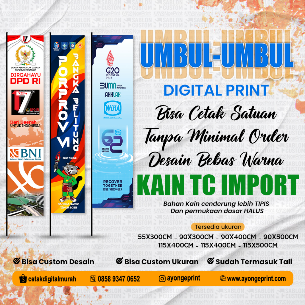 umbul umbul custom Kain TC IMPORT  Full Print