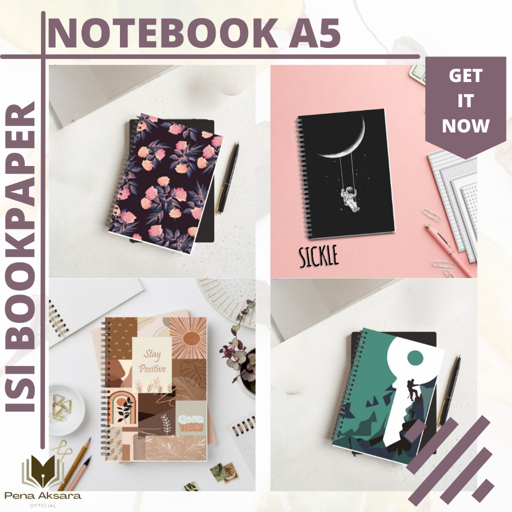 

Buku Catatan Notebook A5 Kertas Bookpaper Putih Gading Pilih Motif dan Isi
