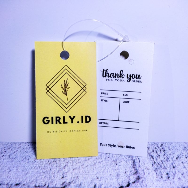 

HANGTAG Uk. 3x7,5 CUSTOM || HANDTAG MURAH || HANG TAG LABEL HANGTAG BAJU HAND TAG LABEL JILBAB
