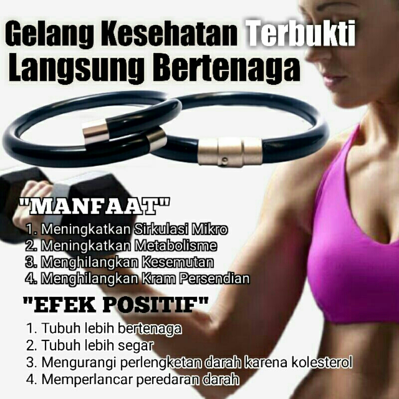 Gelang Terapi Tangan Kesehatan pria Waniata Couple Ujung Magnet Hitam Polos Persahabatan Ori Murah