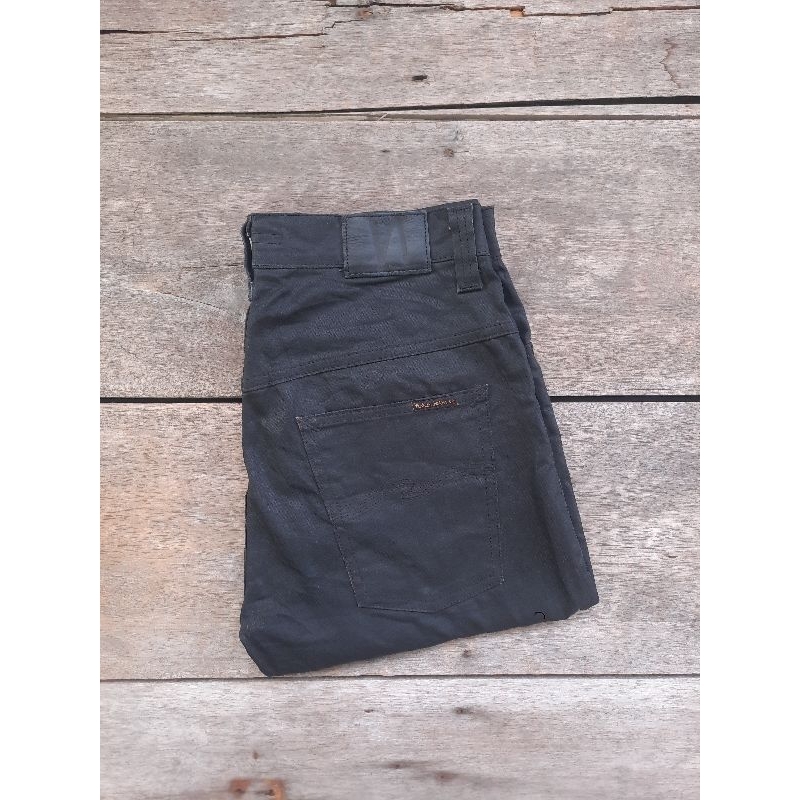 nudie jeans black coated size 32