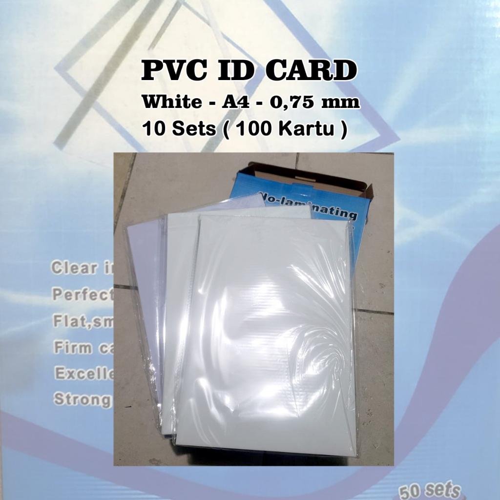

PVC ID Card / Kertas PVC ID Card A4 Inkjet / PVC Id Card A4 isi 10 sets (100 kartu)