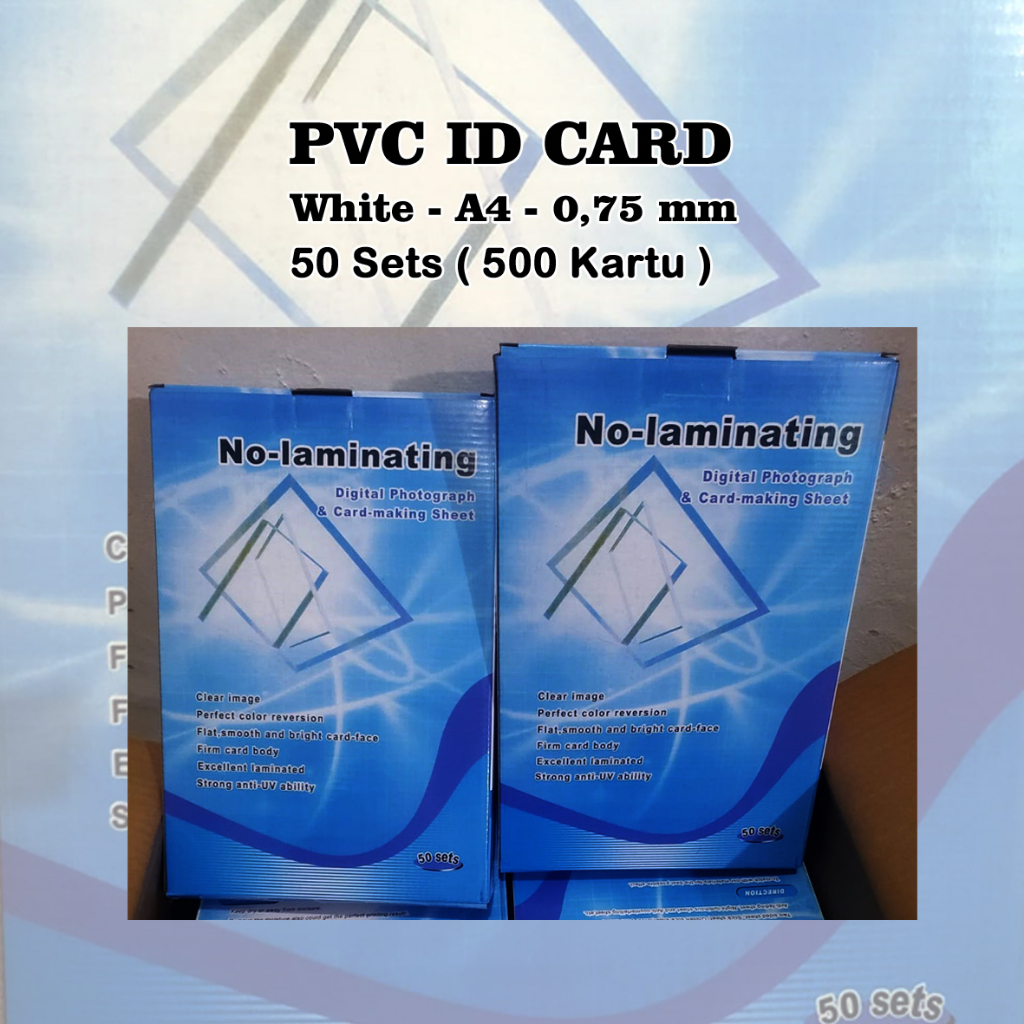 

KERTAS PVC BAHAN ID CARD INSTANT A4 ISI 50 SETS (500 KARTU)