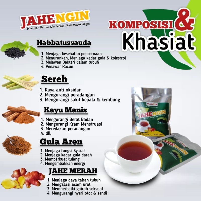 

Minuman Herbal Jahe Merah ( JAHENGIN )