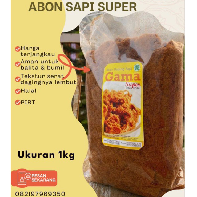 abon sapi super 1kg & 500gr| abon sapi  pedas  abon sapi asli | abon bayi | penambah nafsu makan ana