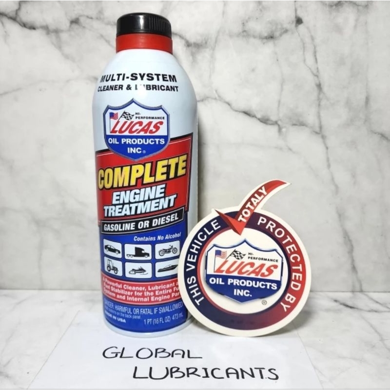 Lucas Complete Engine Treatment 473mL USA (Fuel System Cleaner/ Stabilizer/ Oil Additive/ Treatment)