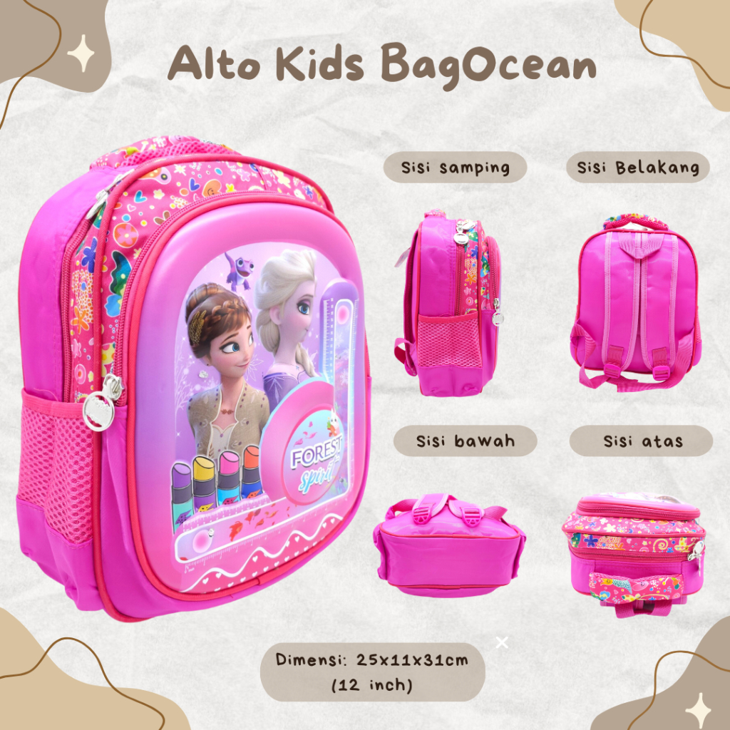 TAS ANAK CEWEK LAMPU LED 12 INCH ALTO IMPORT MURAH 2 RUANG / Tas Sekolah Anak Cewek ALTO KARAKTER OR