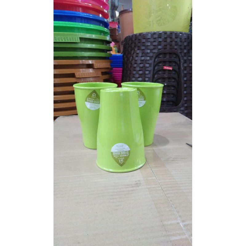 (free bublewrap) gelas melamin ifiancy besar 340ml gelas minum melamin polos
