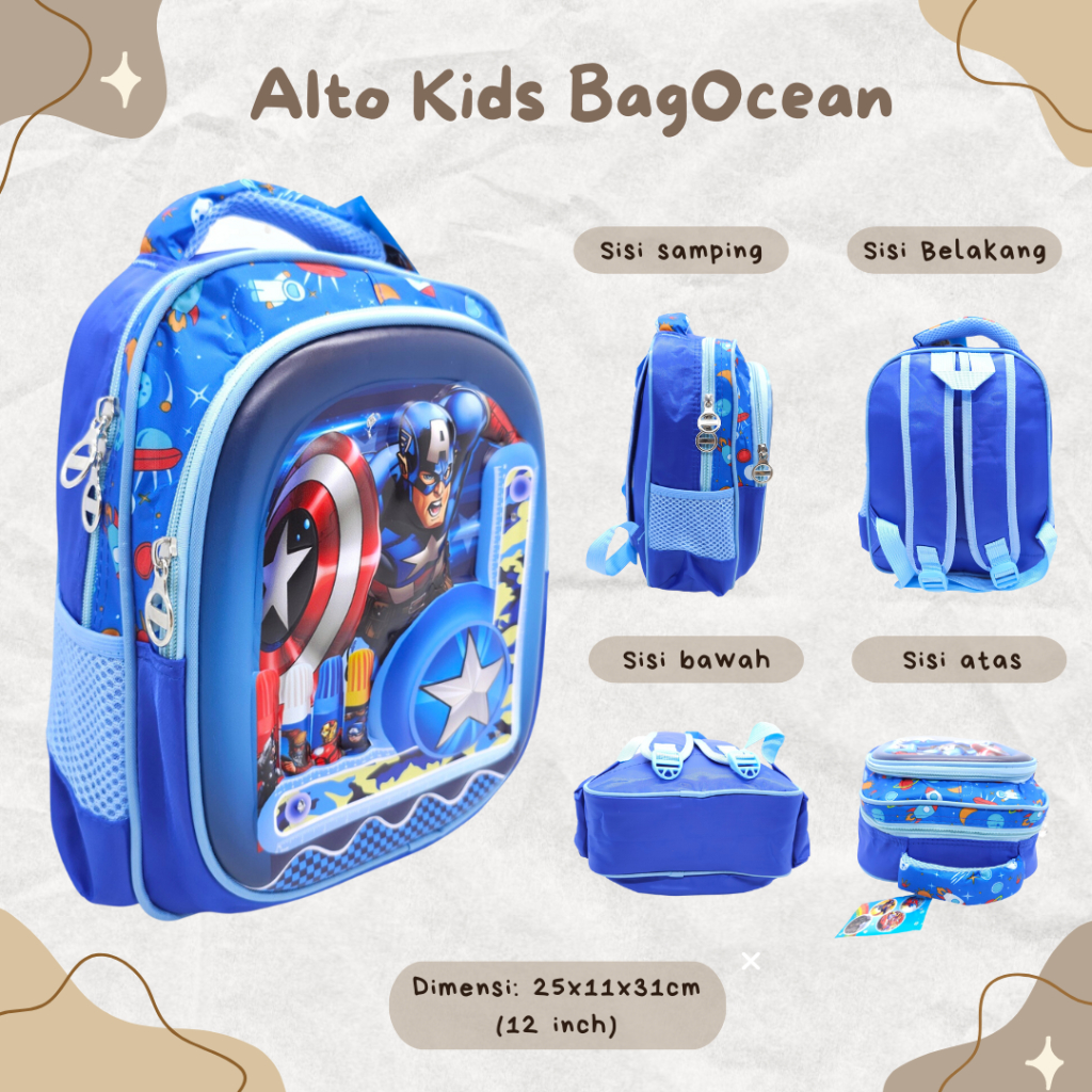 TAS ANAK COWOK LAMPU TIMBUL 12 INCH 2 RUANG ALTO IMPORT MURAH / Tas Lampu Cowok Murah 12 inch / Tas 