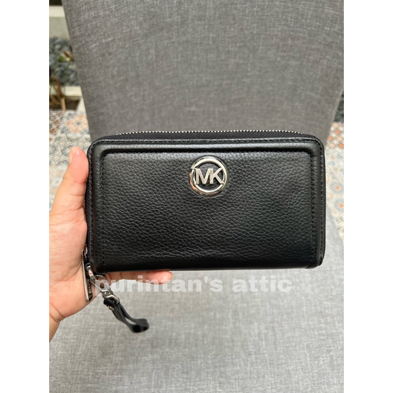 Dompet/Wrislet/Phone Case Michael Kors MK Fulton Black (Preloved)