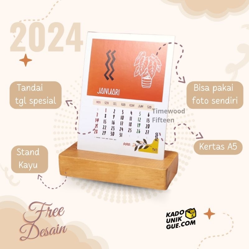 

KALENDER MEJA 2025 STAND KAYU WOOD CALENDAR