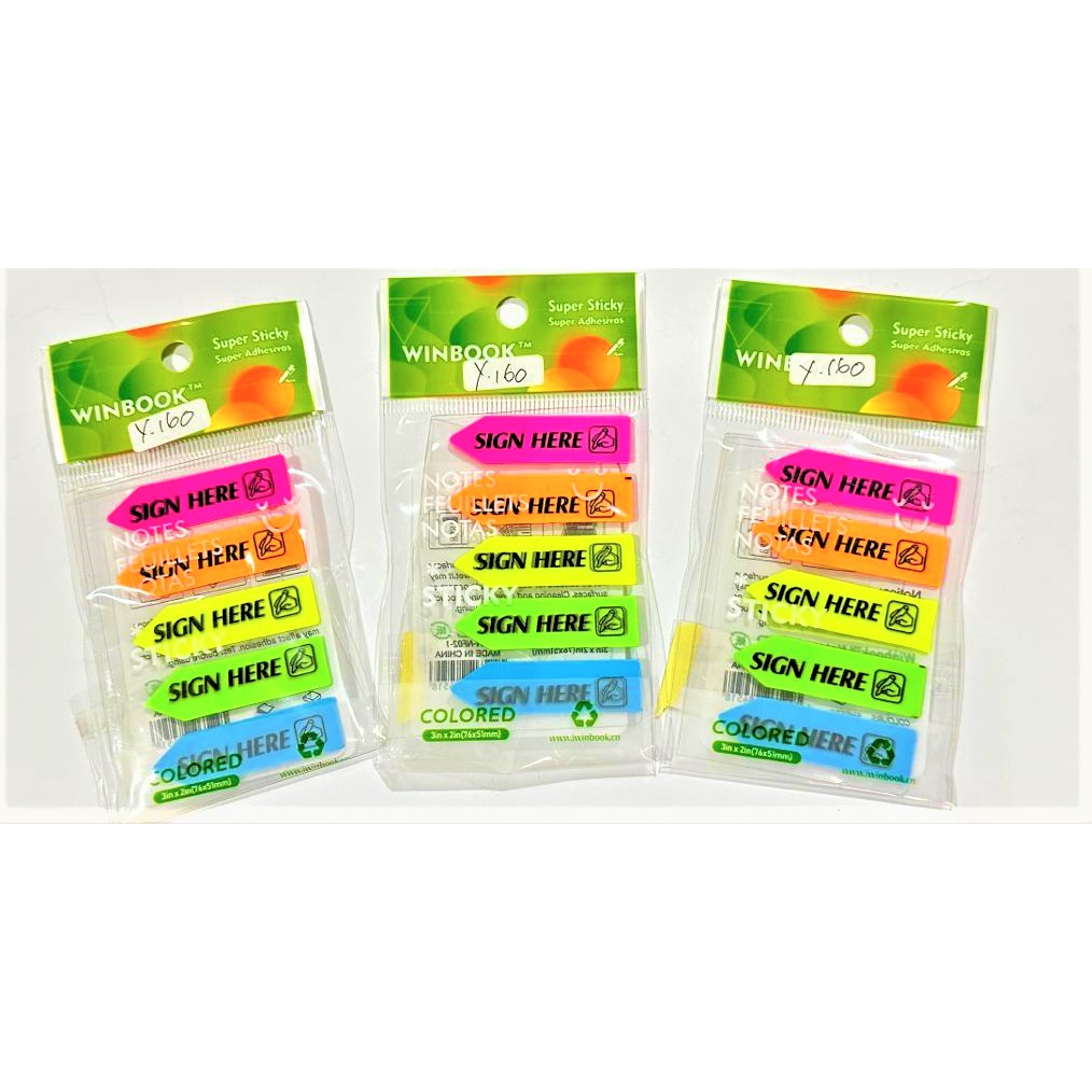 

Sticky Notes Tanda Tangan SIGN HERE Plastik 5 Warna Panah Indexer