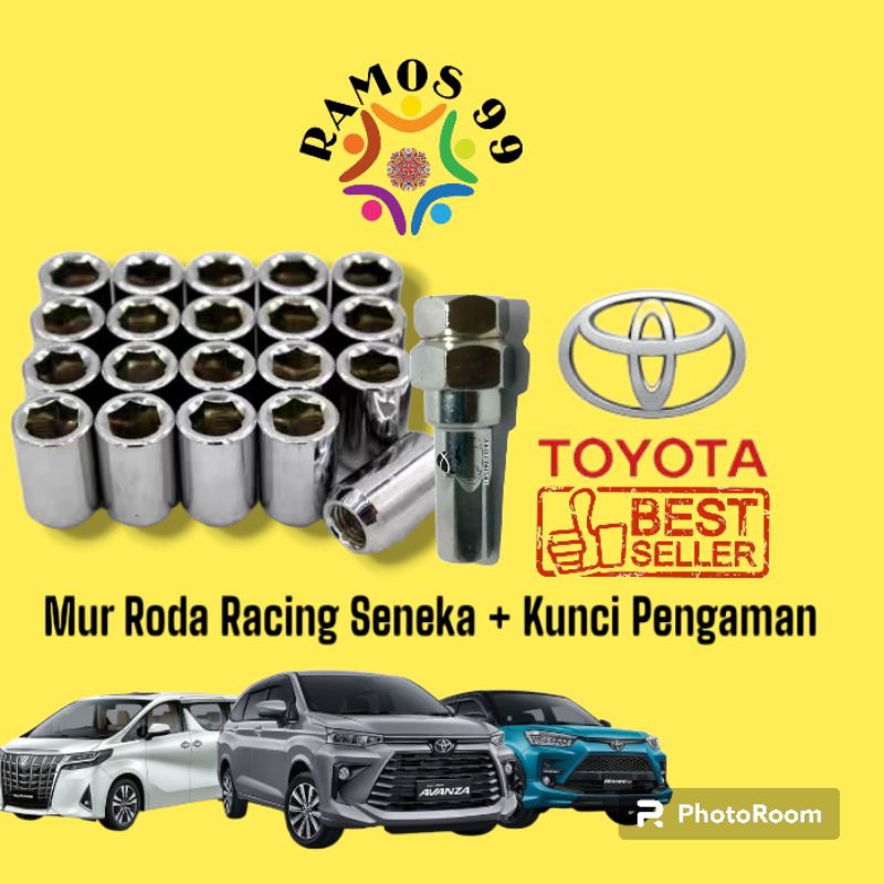 [16/20Pcs] Mur Roda Racing Baut Lugnut Seneka Racing Mobil Agya Calya Sienta