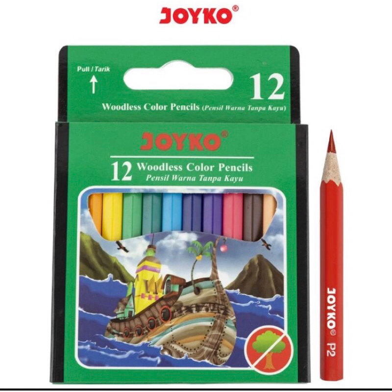 

pensil warna joyko pendek isi 12