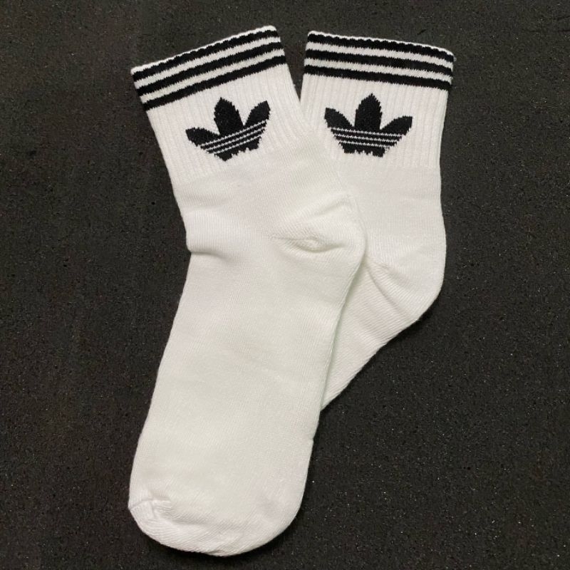 Kaos kaki Old School Pendek 3/4 Dewasa Unisex Keren Premium Distro-Adidas putih garis H