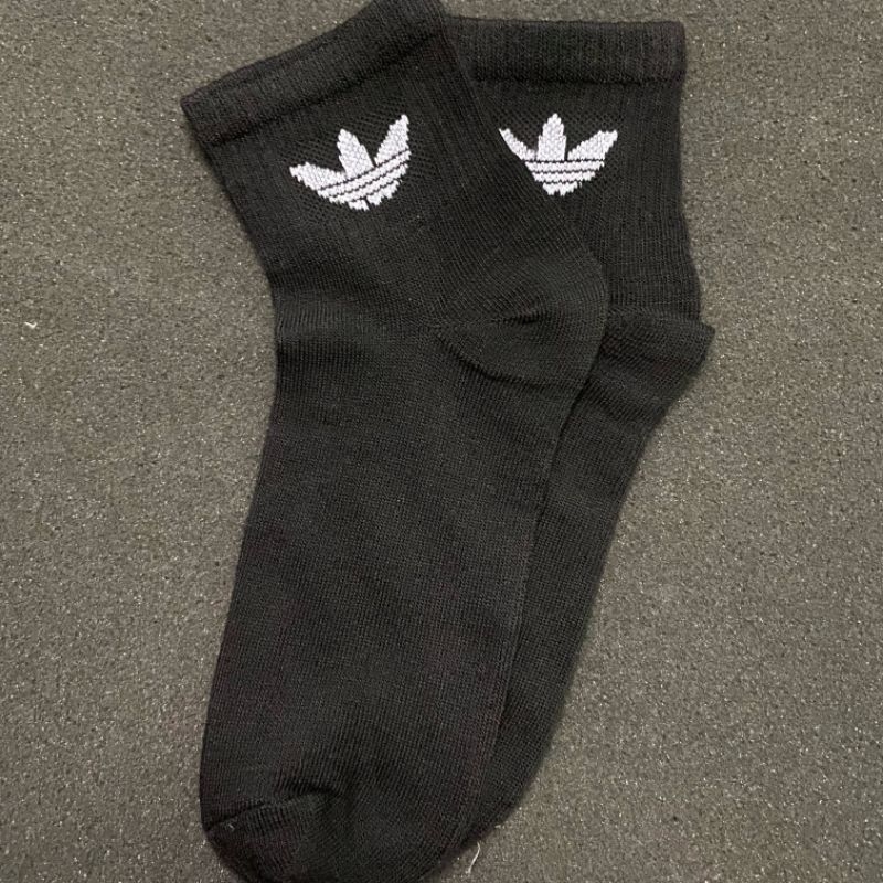 Kaos kaki Old School Pendek 3/4 Dewasa Unisex Keren Premium Distro-Hitam Adidas daun