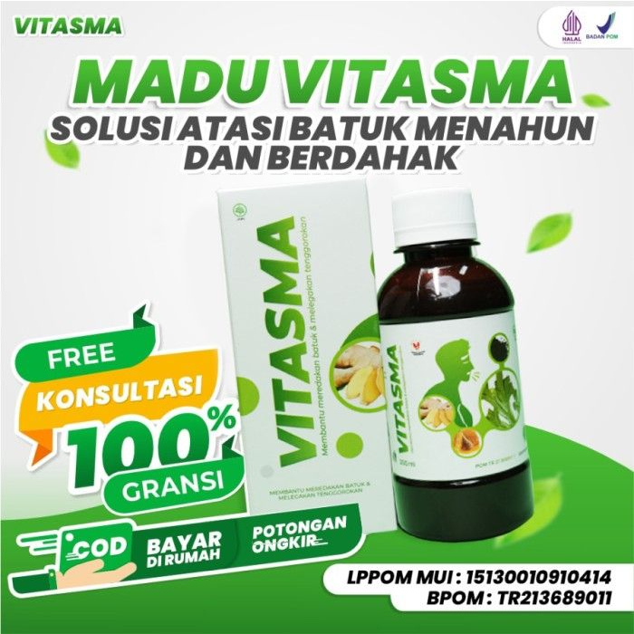Madu Herbal Vitasma - Atasi Masalah Pernafasan Obat Batuk Berdahak Kering dan Gatal Ampuh Atasi Asma