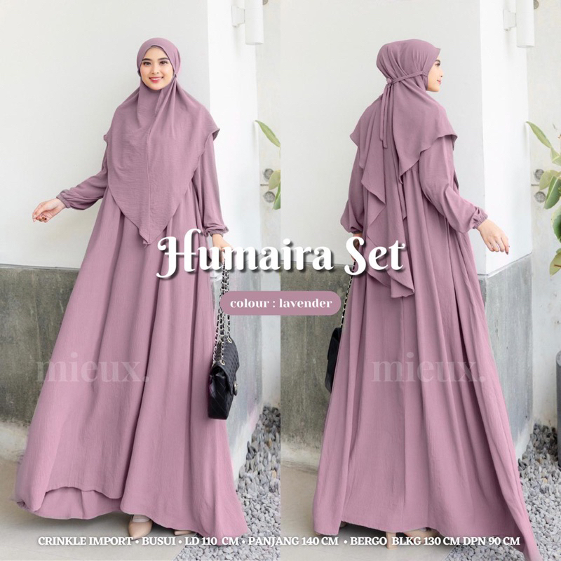 HUMAIRA SET Crinkle Import Syar’i Original By Mieux