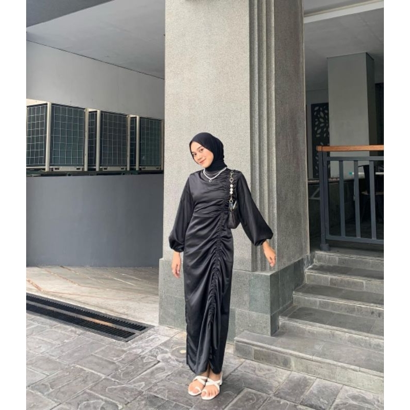 ANDINI DRESS (READY STOK) SILK DRESS PREMIUM VELVET SATIN DRES GAUN BRIDESMAIDS DRESS SERUT DARLA DR