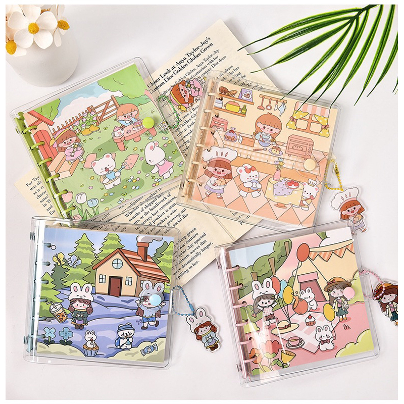 Buku Jurnal Modern Kartun Korea-Notebook Aesthetic Notebook stiker Free Gantungan