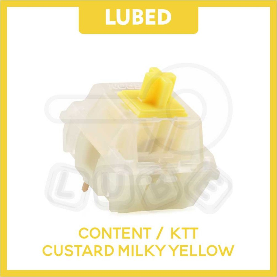 LUBED KTT / Content Custard Milky Yellow Switch Linear Mechanical Switch with Krytox / Tribosys