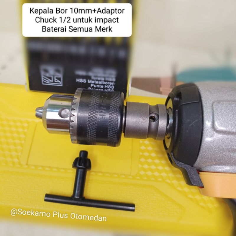 Kepala Bor dan adaptor Chuck Mesin impact Cordless J.LD ,APR ,HUJIA ,UCHIHA ,IRONHOOF ,LAXTON ,RYU ,
