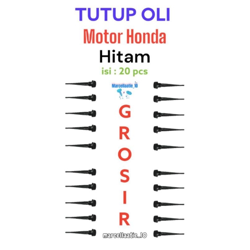 20 pcs TUTUP OLI MOTOR HONDA WARNA HITAM ITAM ITEM TUTUP OLI MURAH TUTUP OLI GROSIR TUTUP OLI HONDA 