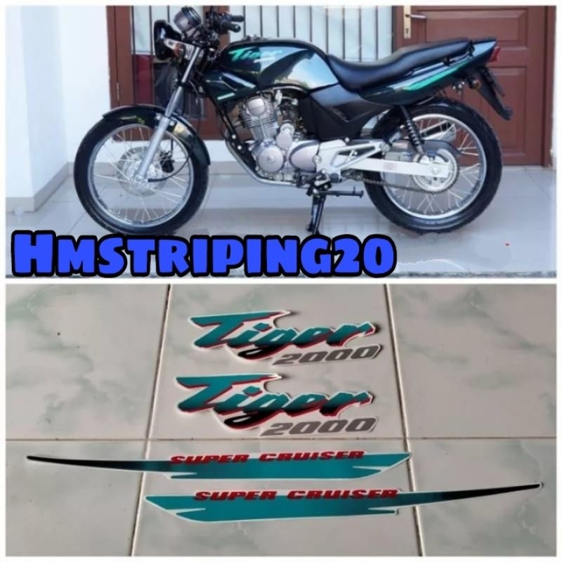 STRIPING STIKER HONDA TIGER 2000 TILAS TILAM HIJAU BOTOL