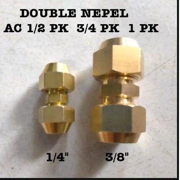 double nepel pipa AC 1/4 dan 3/8