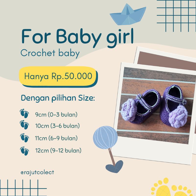 SEPATU RAJUT BAYI BUNGA MAWAR LILAC | Sepatu rajut bayi newborn , sepatu rajut bayi perempuan 0 6 bu