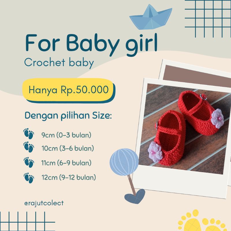 SEPATU RAJUT BAYI MERAH BUNGA LILAC | Sepatu rajut bayi newborn , sepatu rajut bayi perempuan 0 6 bu
