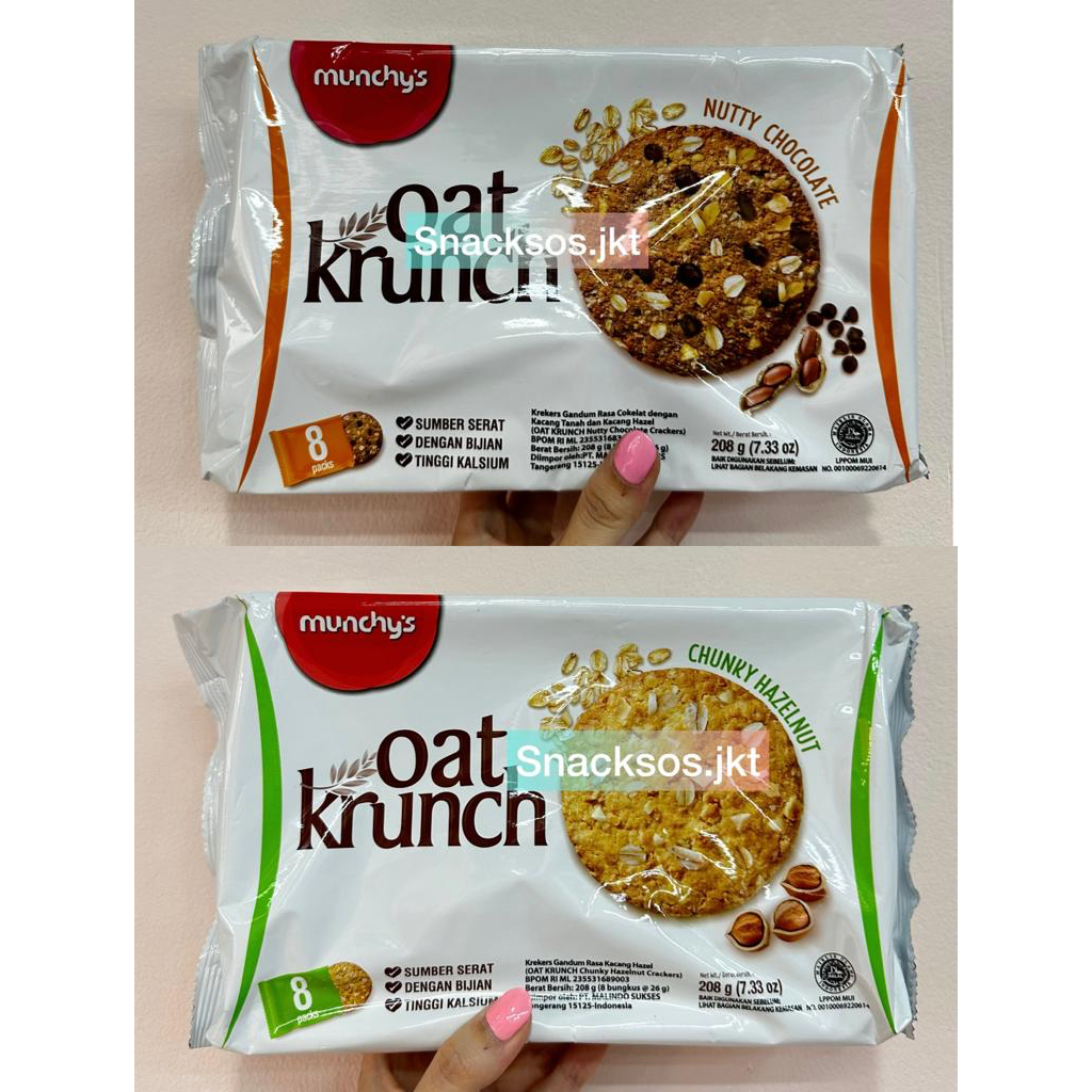 

[SMALL 208GR] MUNCHY'S OAT KRUNCH NUTTY CHOCOLATE / CHUNKY HAZELNUT / DARK CHOCOLATE / STRAWBERRY & BLACKCURRANT - MUNCHYS