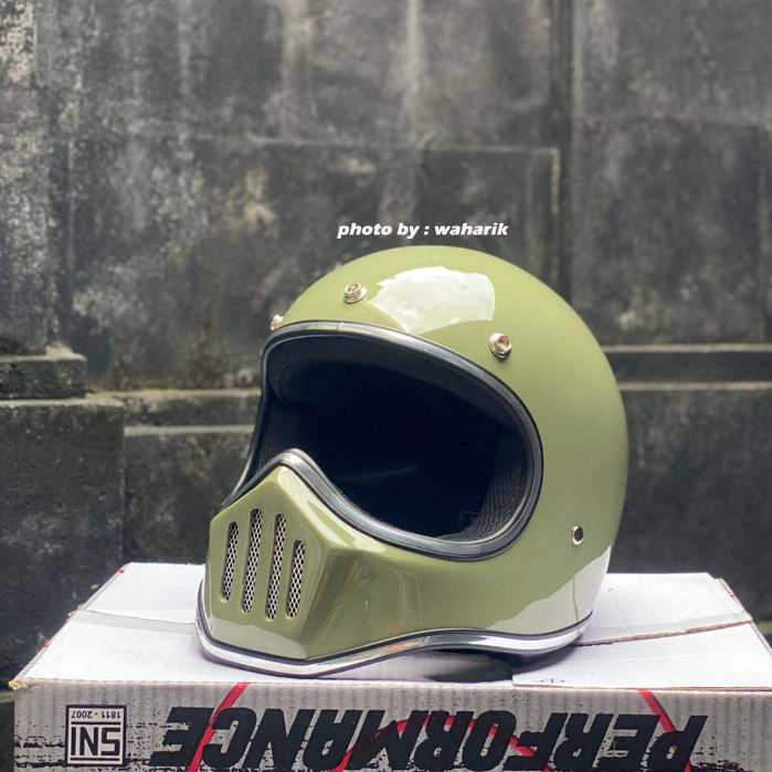 Helm Cakil Custom Hijau Adventure Sprint