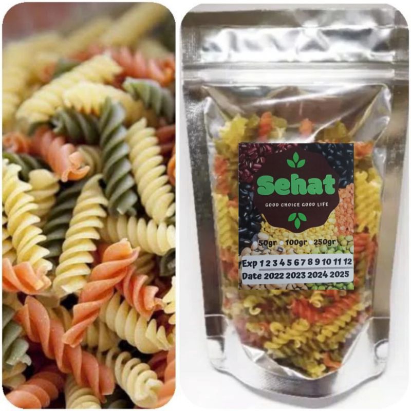 

Pasta Spirals Vegetables Import 50gr / 100gr Macaroni Sayur