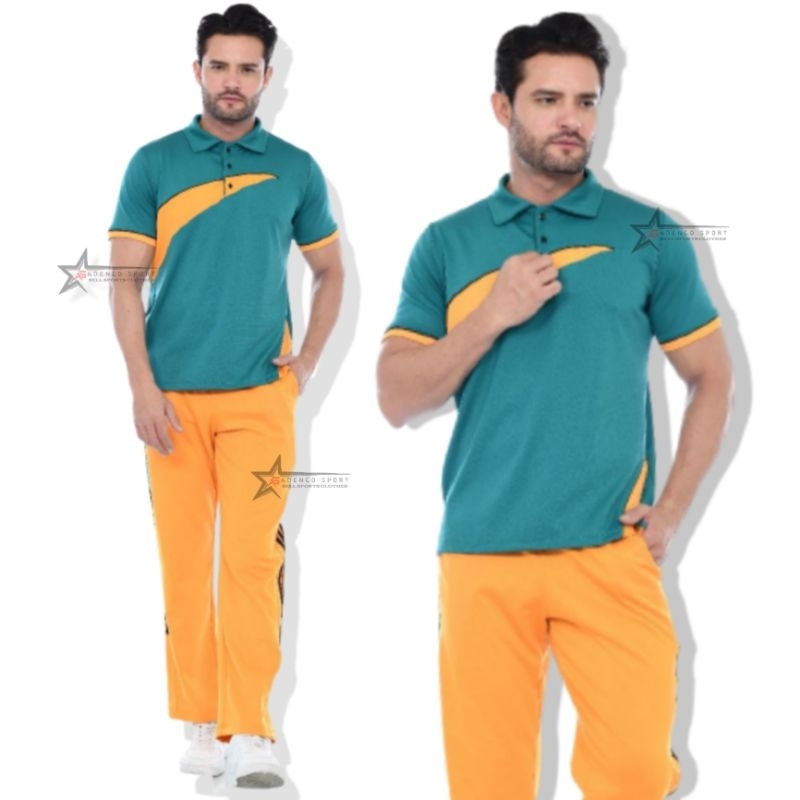 Setelan Baju Senam Pria / Setelan Baju Olahraga Lengan pendek