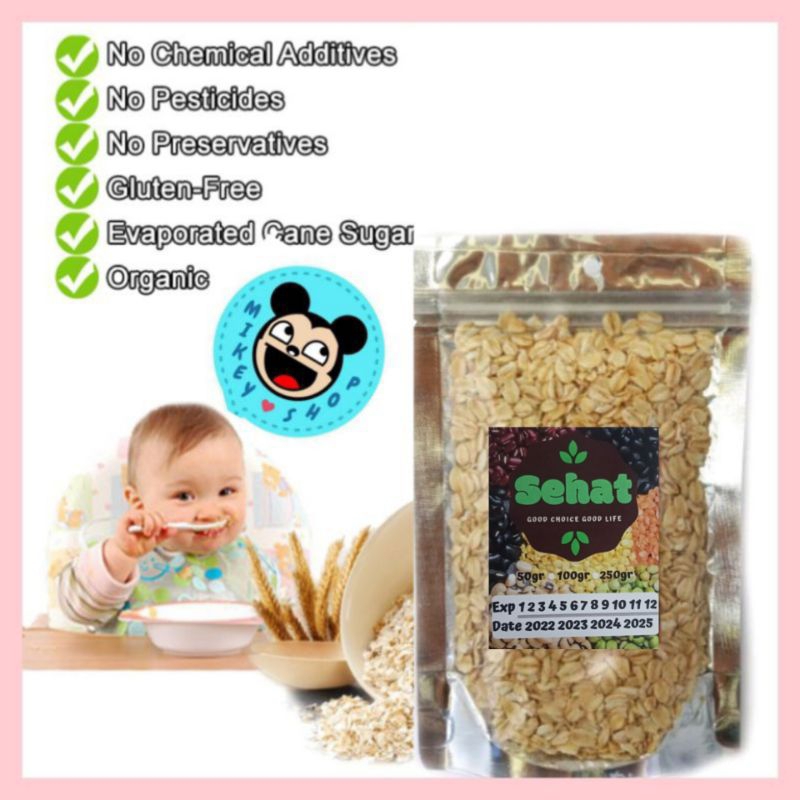 

Oat import Organik (50gr/100gr) MPASI roallet oat sereal Rolled Roaled