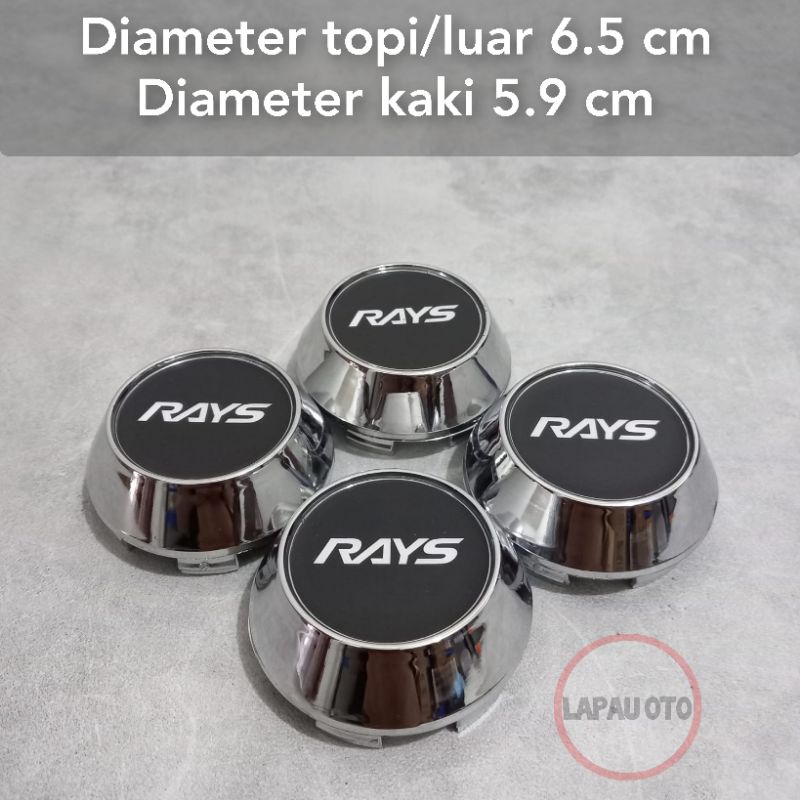dop velg racing variasi rays 6.5 cm kerucut chrome harga 4 pcs