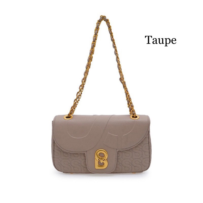 NEW ALUNA flap Bag Medium Original Buttonscarves TAUPE