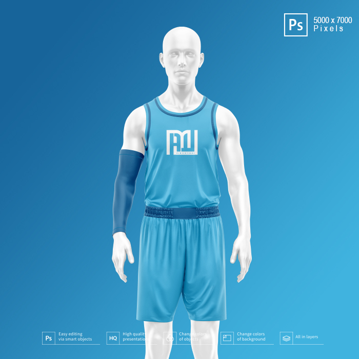 MOCKUP JERSEY BASKET W/ MANNEQUIN - RESOLUSI 5000x7000 Pixels