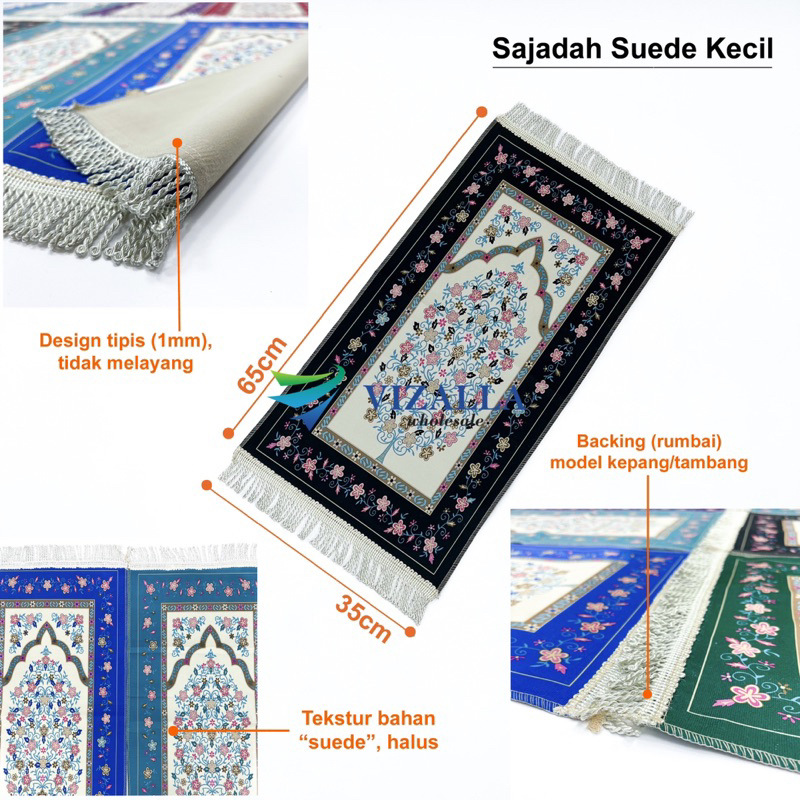 Sajadah Suede Kecil/ 65*35 Sajadah Kanebo Tipis/ Grosir Sajadah