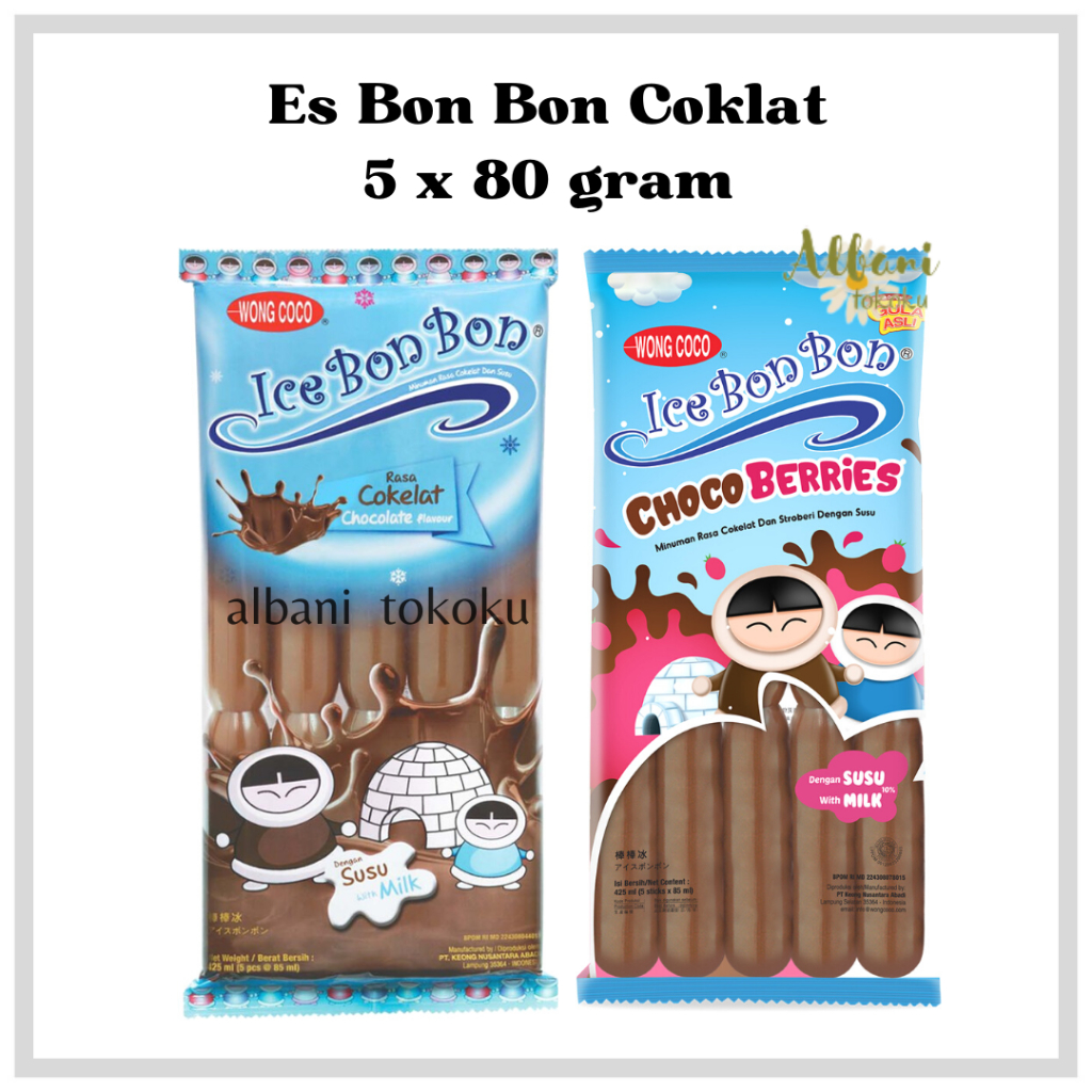 

Wong Coco Ice Bon Bon Kemasan 5 x 80 gram - Es Coklat Gula Asli