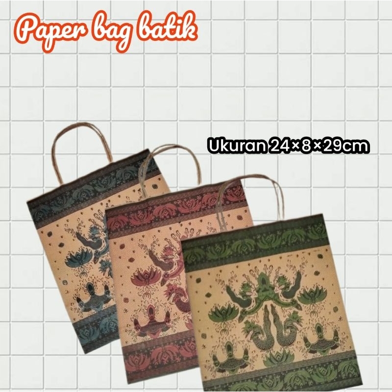 

Paper Bag tali motif batik 3 warna (1 Bks isi 10pcs)